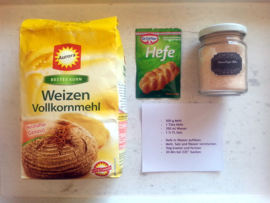 Zutaten für Vollkornbrötchen | Zutaten für Flaschenbrötchen
