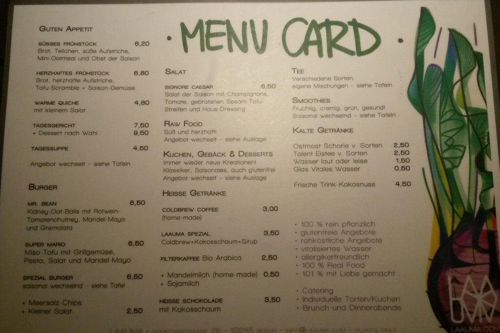 Laauma Berlin | Speisekarte | vegan